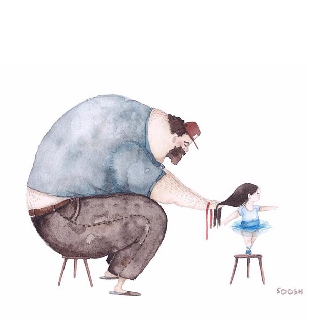 Ilustradora retrata o amor, e a ligação única, entre pai e filha