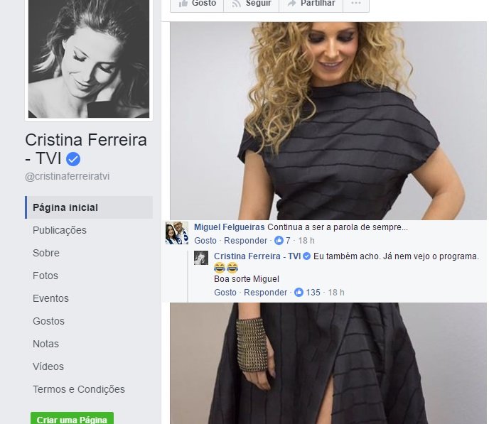 Cristina Ferreira responde a quem lhe chamou de parola no facebook&#8230;