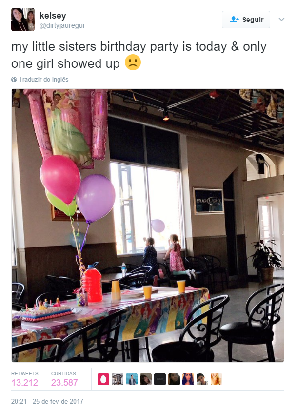 Menina faz 6 anos, mas só uma amiga apareceu na festa. O relato emocionado viralizou