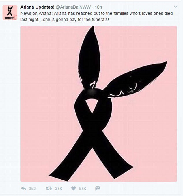 Ariana Grande terá oferecido ajuda para pagar funerais das vítimas do atentado de Manchester