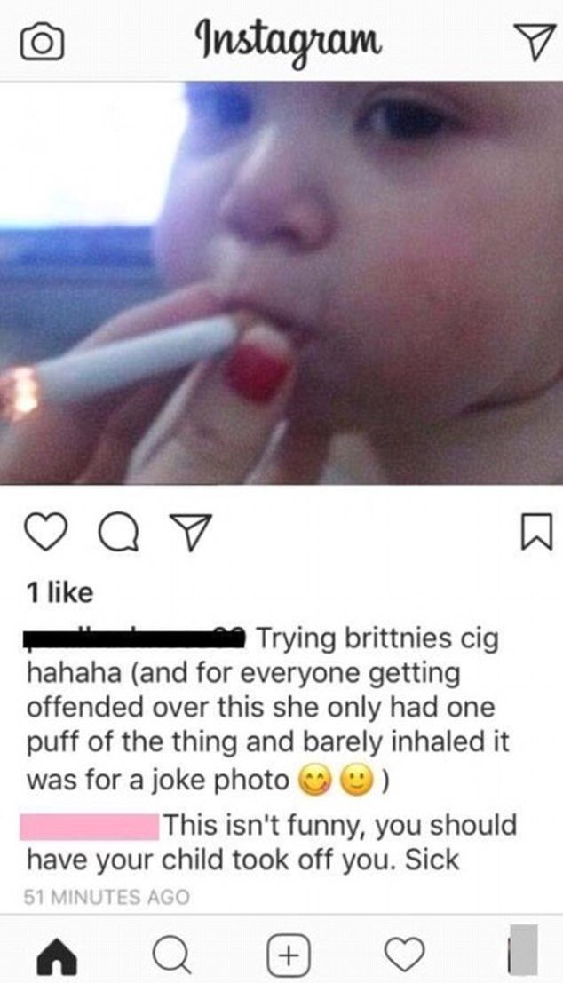 Mãe provoca indignação ao publicar fotografia da filha a &#8220;fumar&#8221; um cigarro