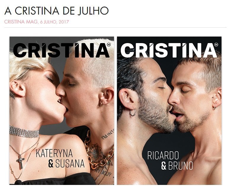 O beijo gay na capa da revista Cristina