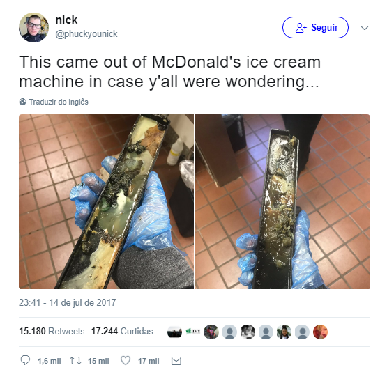 Fotos chocantes partilhadas por ex-funcionário do McDonalds nos Estados Unidos