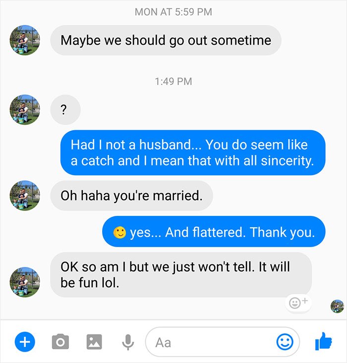 Enviou mensagem a uma mulher casada para sair com ela. A resposta dela viralizou, e pelos melhores motivos