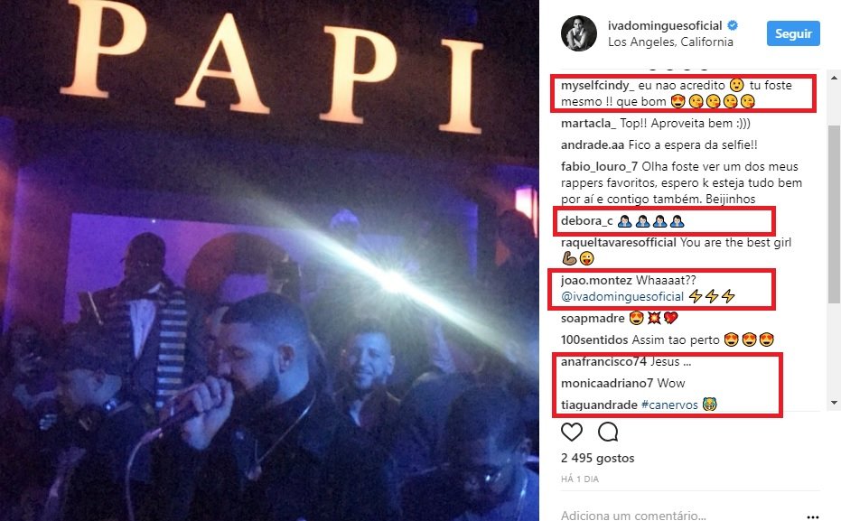 Iva Domingues festeja aniversário de Drake a convite do rapper
