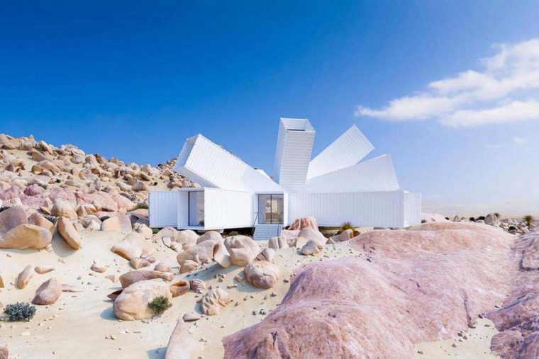 Uma incrível casa feita de contentores no meio do deserto