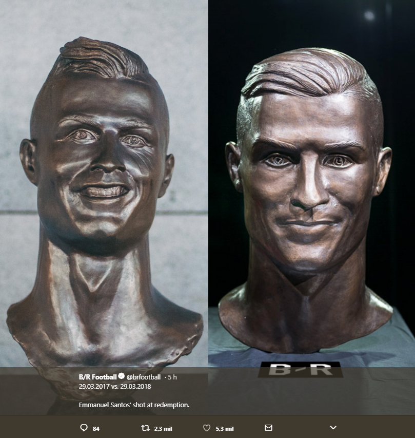 Autor do busto de Ronaldo tentou novamente, e o resultado está aqui
