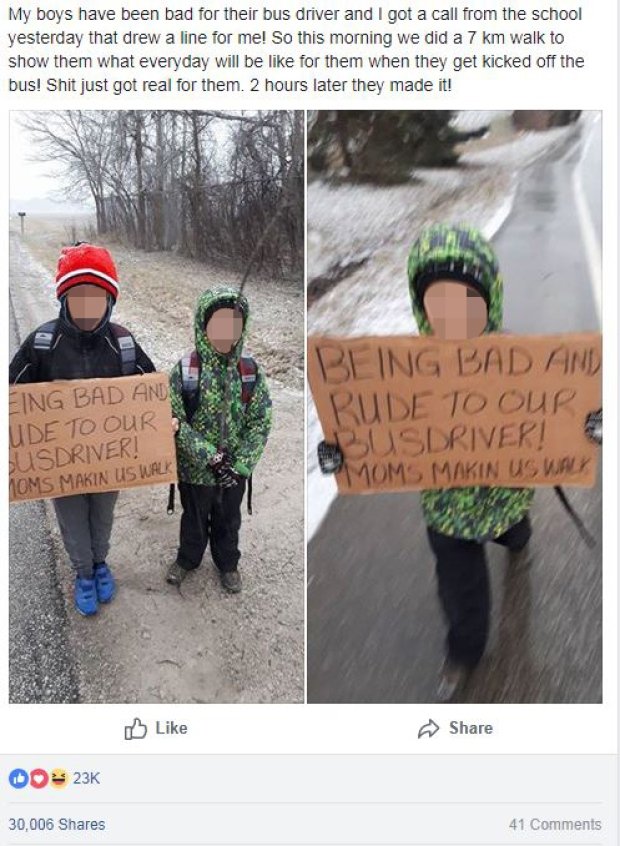 Mãe obriga filhos a andar 7Km ao frio, depois de tratarem mal motorista de autocarro