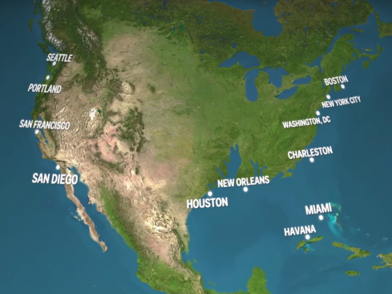 Video revela como fica o mundo se todo o gelo derreter