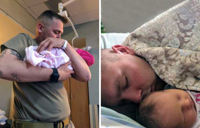 Voo atrasa e soldado assiste ao nascimento da filha via Facetime. O vídeo emocionou as redes sociais