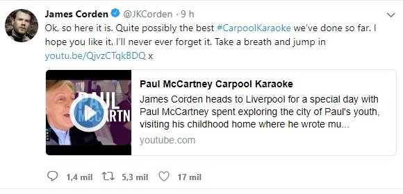 Video: Paul McCartney no Carpool Karaoke: &#8220;Talvez o melhor de sempre&#8230;&#8221;