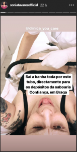 Sónia Tavares partilha foto em clínica e afirma: &#8220;Estou a derreter gordura para fazer sabonetes de luxo&#8230;&#8221;
