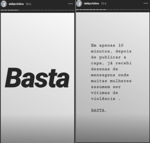 A nova capa da revista Cristina é uma campanha contra a violência doméstica: &#8220;Basta.&#8221;