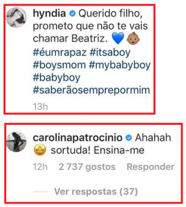 Carolina Patrocínio reage à revelação do sexo do bebé de Rita Pereira: &#8220;Ensina-me&#8230;&#8221;