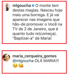 Manuel Luís Goucha apresenta nova &#8220;Maria&#8221; nas redes sociais. Maria Cerqueira Gomes reage 
