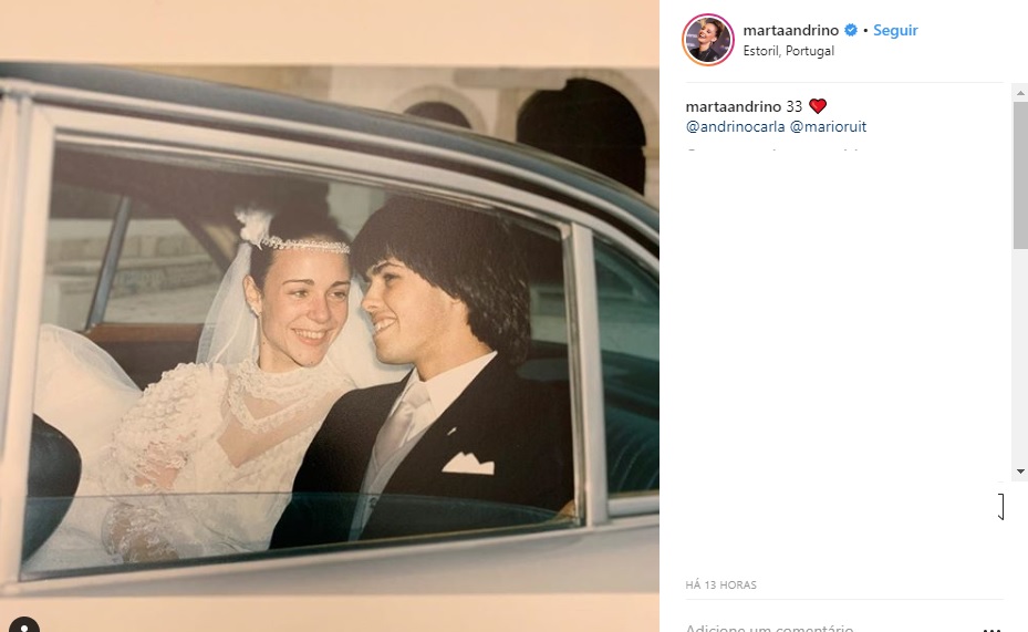 A fotografia inédita do casamento de Carla Andrino e Mário Rui