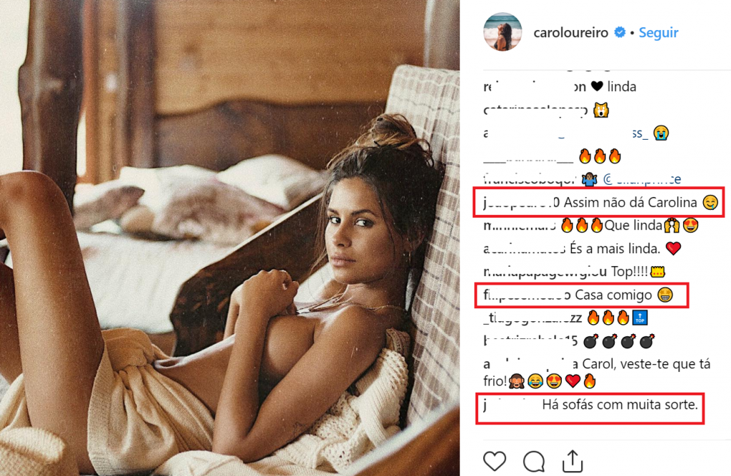 &#8220;A incendiar o Instagram!&#8221; Carolina Loureiro posa em topless e &#8216;aquece&#8217; redes sociais