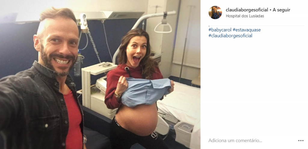 Cláudia Borges partilha foto momentos antes do parto: &#8220;Há 2 meses estávamos assim!&#8221;