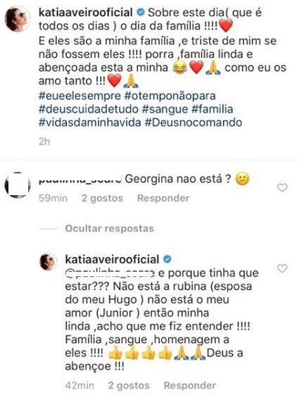 Katia Aveiro explica ausência de Georgina na homenagem que fez à família