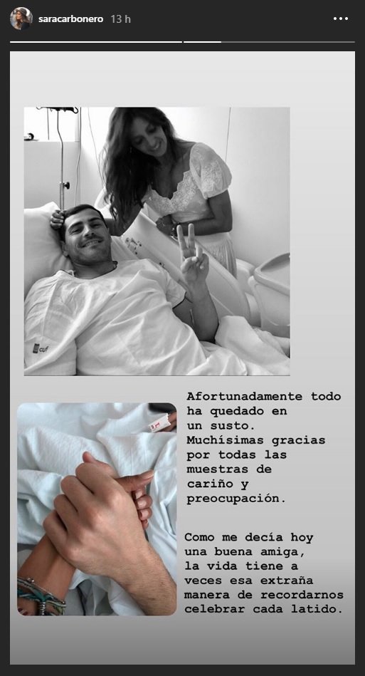 Após enfarte, Iker Casillas recebe carinho de Sara Carbonero nas redes sociais