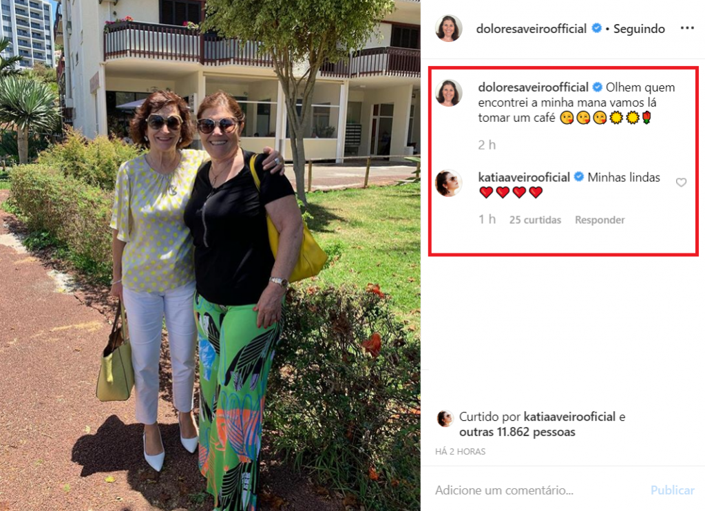 Dolores Aveiro mostra momento ao lado da irmã e Katia Aveiro reage: &#8220;Minhas lindas&#8221;
