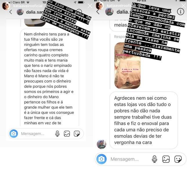 &#8220;Não fazes nada da vida. É mano, é mano&#8230;&#8221;: Katia Aveiro denuncia mensagens ofensivas de seguidora