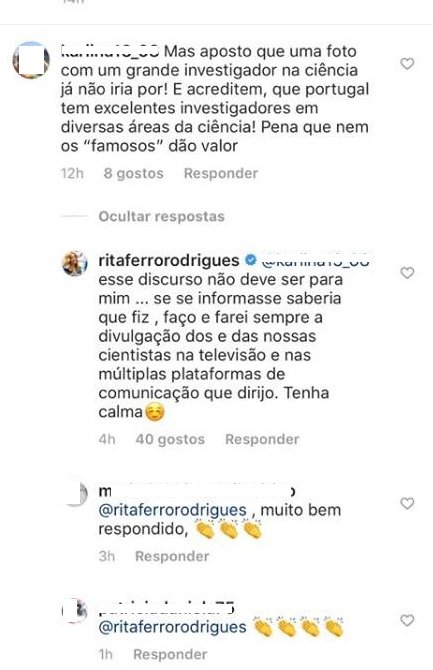 Criticada por elogiar Cristiano Ronaldo, Rita Ferro Rodrigues responde: &#8220;Tenha calma&#8221;