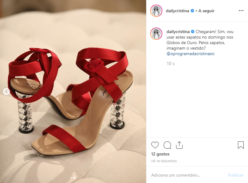 Cristina Ferreira mostra finalmente sapatos para a gala dos Globos de Ouro