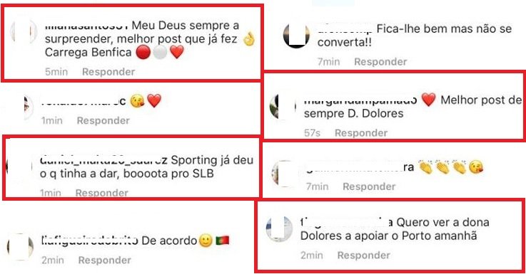Dolores Aveiro volta a mostrar apoio ao Benfica e os fãs reagem: &#8220;Melhor post de sempre&#8221;