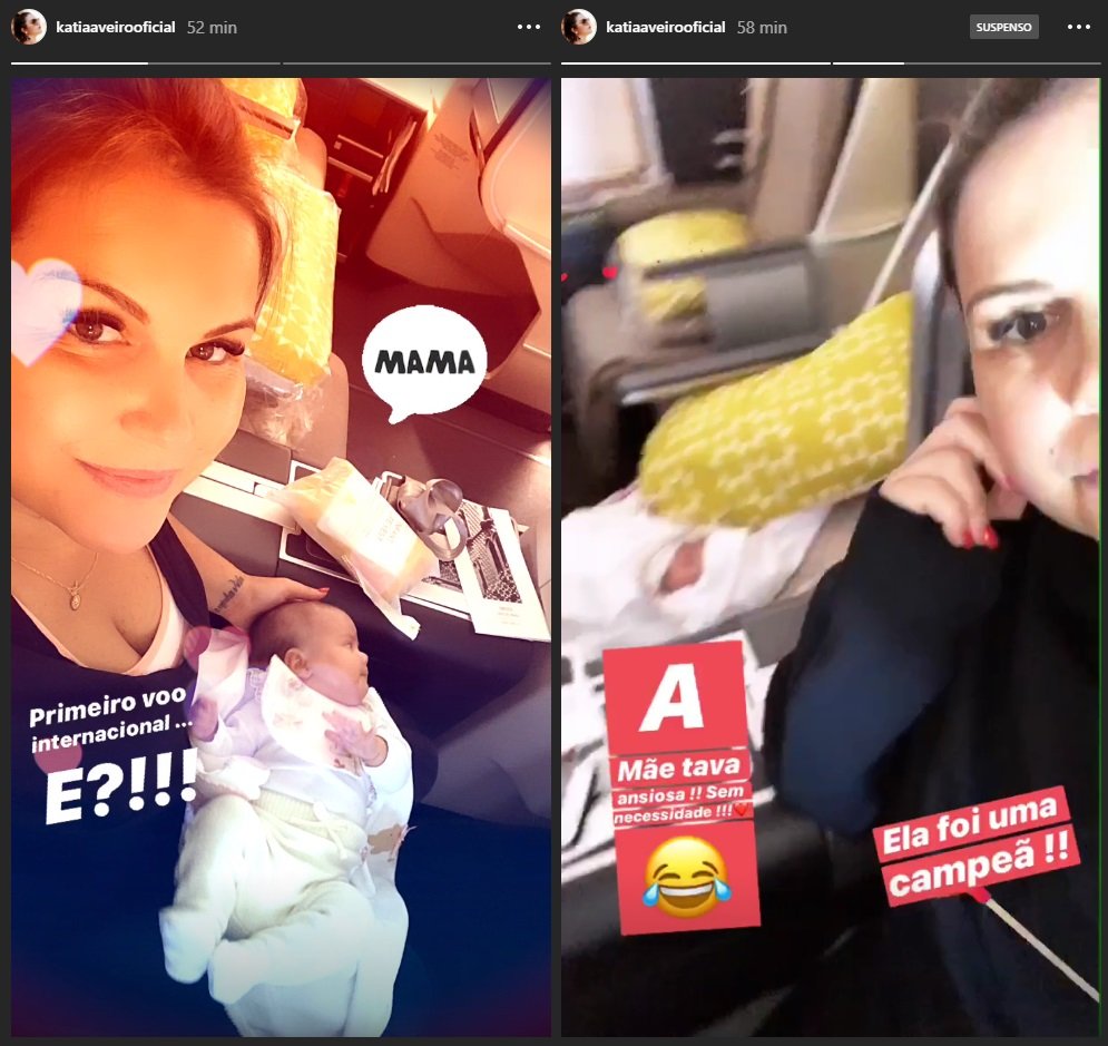 Kátia Aveiro ansiosa com primeira viagem internacional de Valentina
