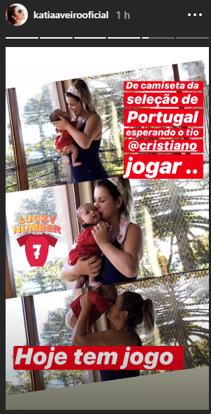 Katia Aveiro veste a filha com camisola da seleção nacional para &#8220;apoiar&#8221; o tio Cristiano Ronaldo