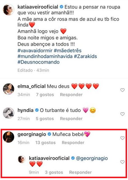 A reação de Georgina Rodríguez à nova foto da sobrinha