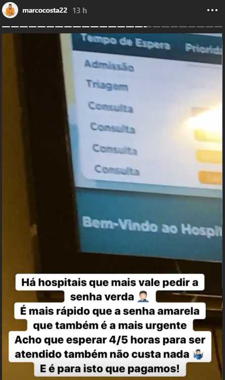 No hospital, Marco Costa mostra-se indignado: &#8220;E é para isto que pagamos&#8230;&#8221;