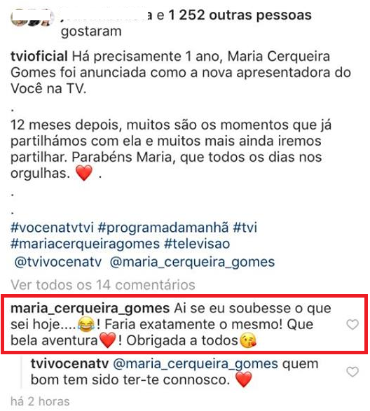 Maria Cerqueira Gomes homenageada pela TVI: &#8220;Que bom tem sido ter-te connosco&#8221;
