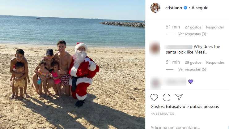 Em família, Cristiano Ronaldo passou o Natal na praia&#8230; com Messi?