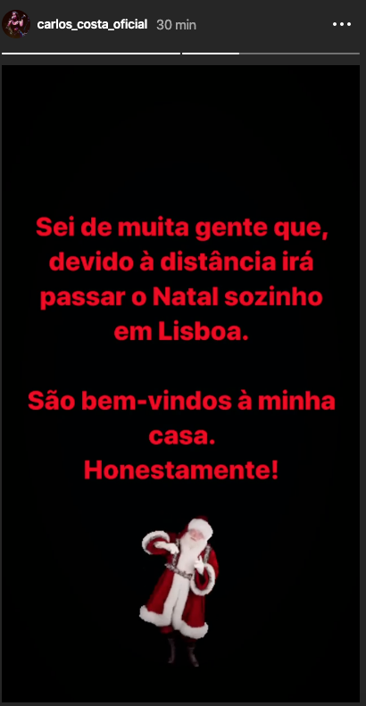Solidário! Carlos Costa &#8220;oferece&#8221; a sua casa a quem está sozinho no Natal