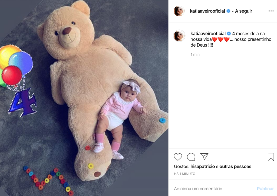 Valentina faz 4 meses! Katia Aveiro assinala data especial com foto &#8220;carregada&#8221; de fofura