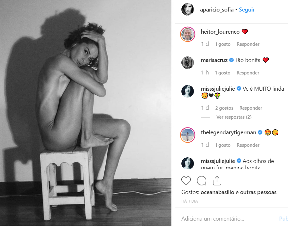 Sofia Aparício recorda sessão fotográfica sem roupa