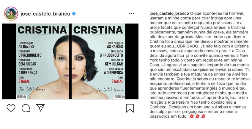 Após polémica com Cristina Ferreira, José Castelo Branco reage nas redes sociais: &#8220;Foi horrível&#8230;&#8221;