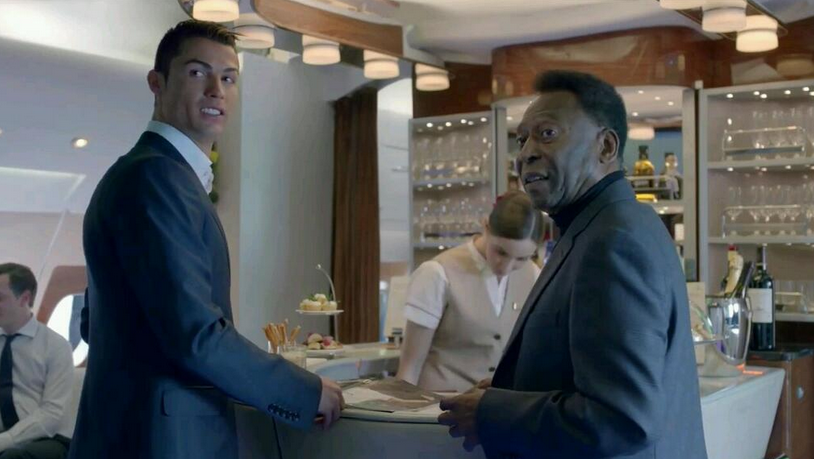 Ronaldo VS Pelé no novo anúncio da Fly Emirates.