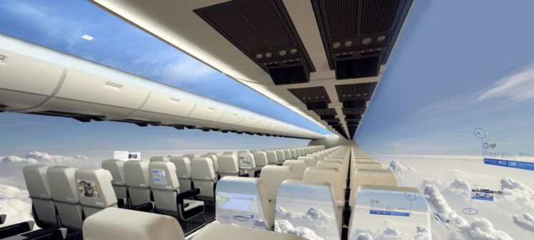 Daqui a 10 anos, os aviões não vão ter janelas. (VIDEO)