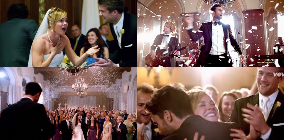 Maroon 5 aparecem de surpresa em casamentos. A reacção dos noivos é brutal.