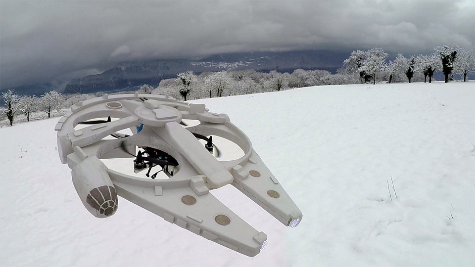 Um drone da Guerra das Estrelas. Genial.