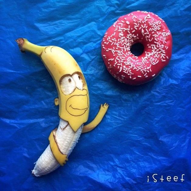 Holandês faz sucesso no Instagram a desenhar bananas.