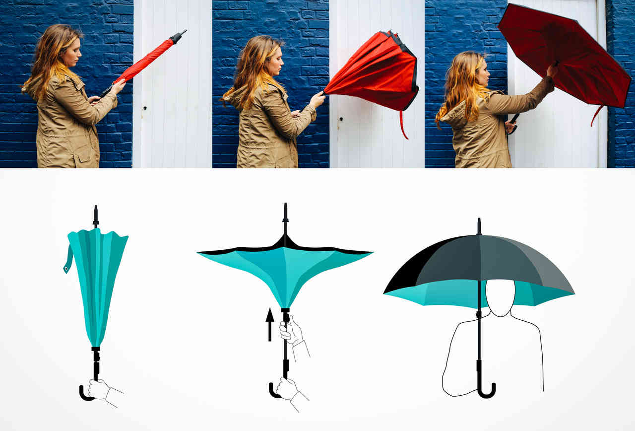 KAZbrella, o guarda-chuva que abre ao contrário&#8230;