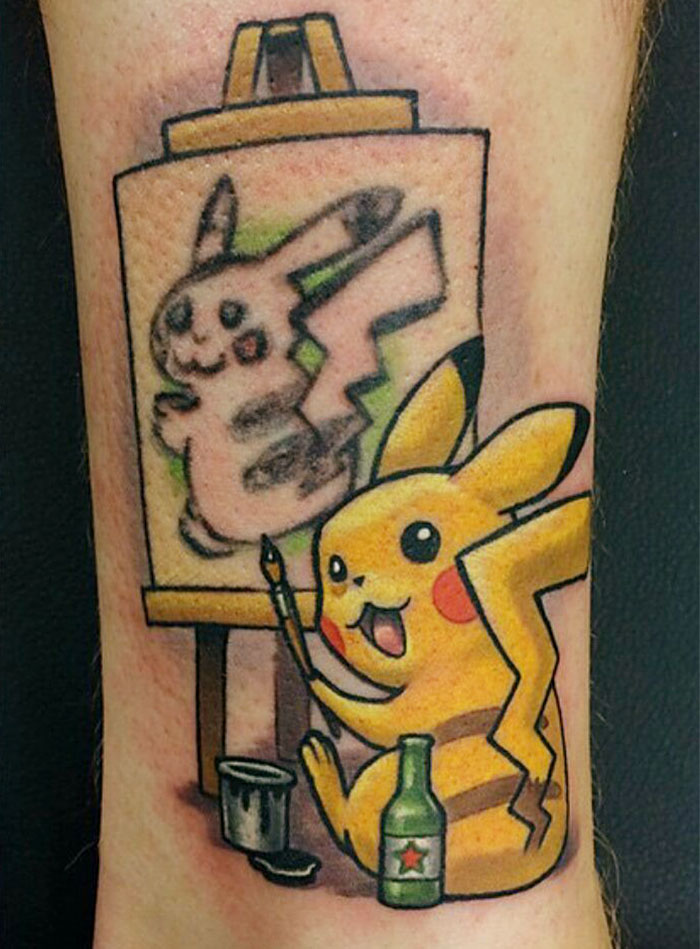 Transformar uma tatuagem horrível do Pikachu, numa obra prima de Picasso