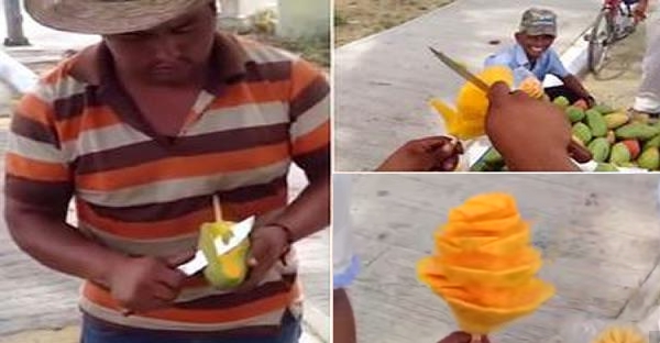 Como transformar uma manga numa flor em menos de 1 minuto