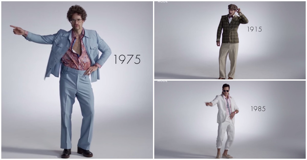 100 anos de moda masculina em vídeo de 3 minutos
