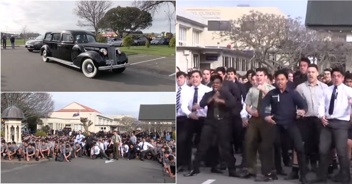 Alunos na Nova Zelândia dançam Haka no funeral de um professor