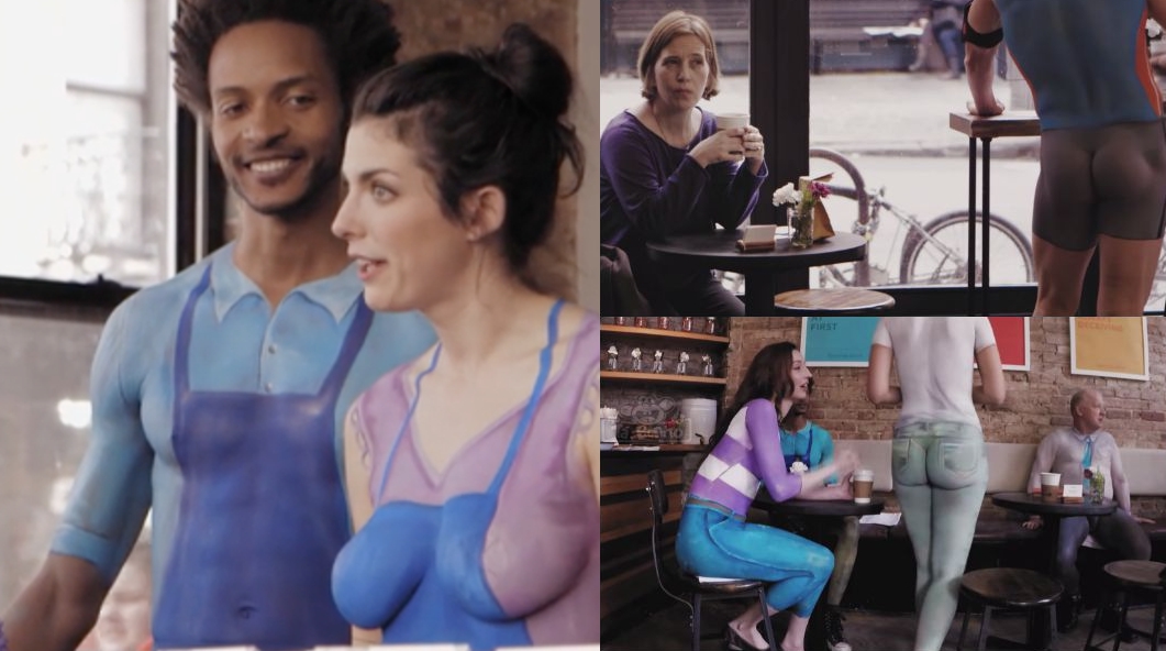 Campanha da Nestlé surpreende clientes em café onde todos estão nus&#8230;